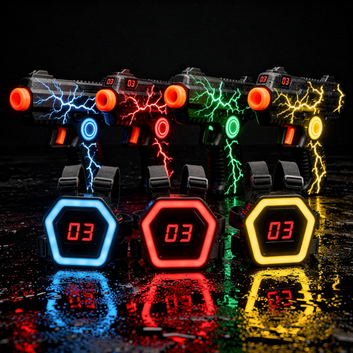 Midnight Ops 4-player laser tag battle set with LED score vests
